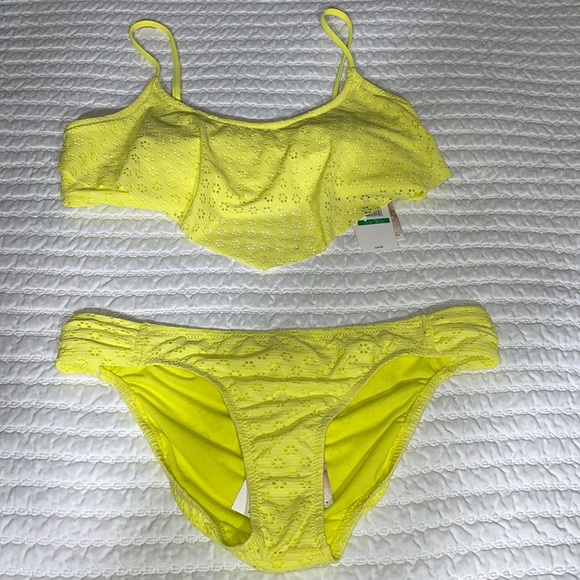 Jessica Simpson Other - Jessica Sampson yellow eyelet bikini size large